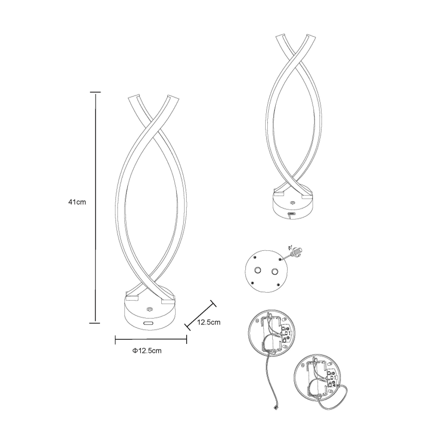 Globo - LED dimmbare Touch-Tischlampe LED/1W/3,7V 3000K 1800 mAh USB schwarz