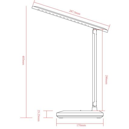 Globo - LED dimmbare Touch-Ladetischlampe LED/3W/5V 2800/4000/6500K 1800 mAh weiß