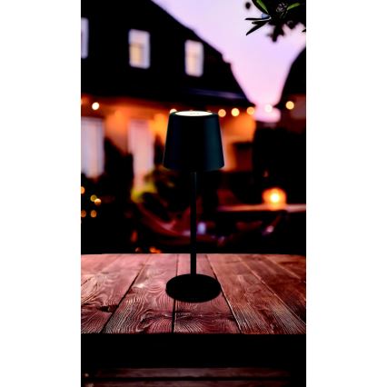 Globo - LED dimmbare Outdoor-Tischlampe mit Touch-Steuerung LED/2W/5V 3000/4000/6000K 2200 mAh IP44 schwarz