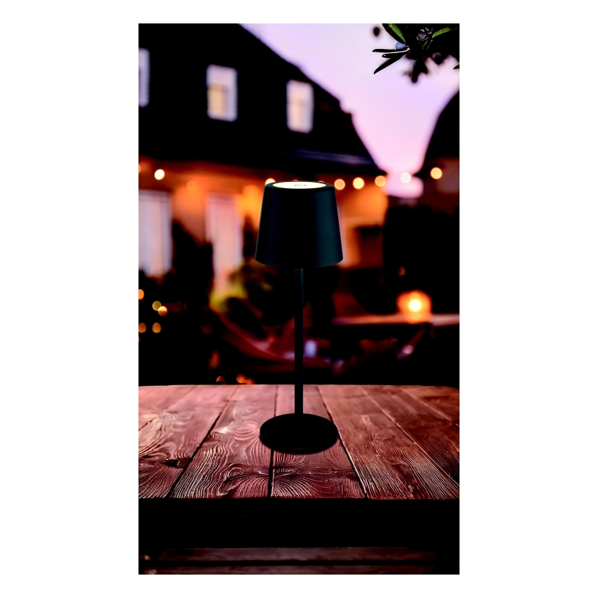 Globo - LED dimmbare Outdoor-Tischlampe mit Touch-Steuerung LED/2W/5V 3000/4000/6000K 2200 mAh IP44 schwarz