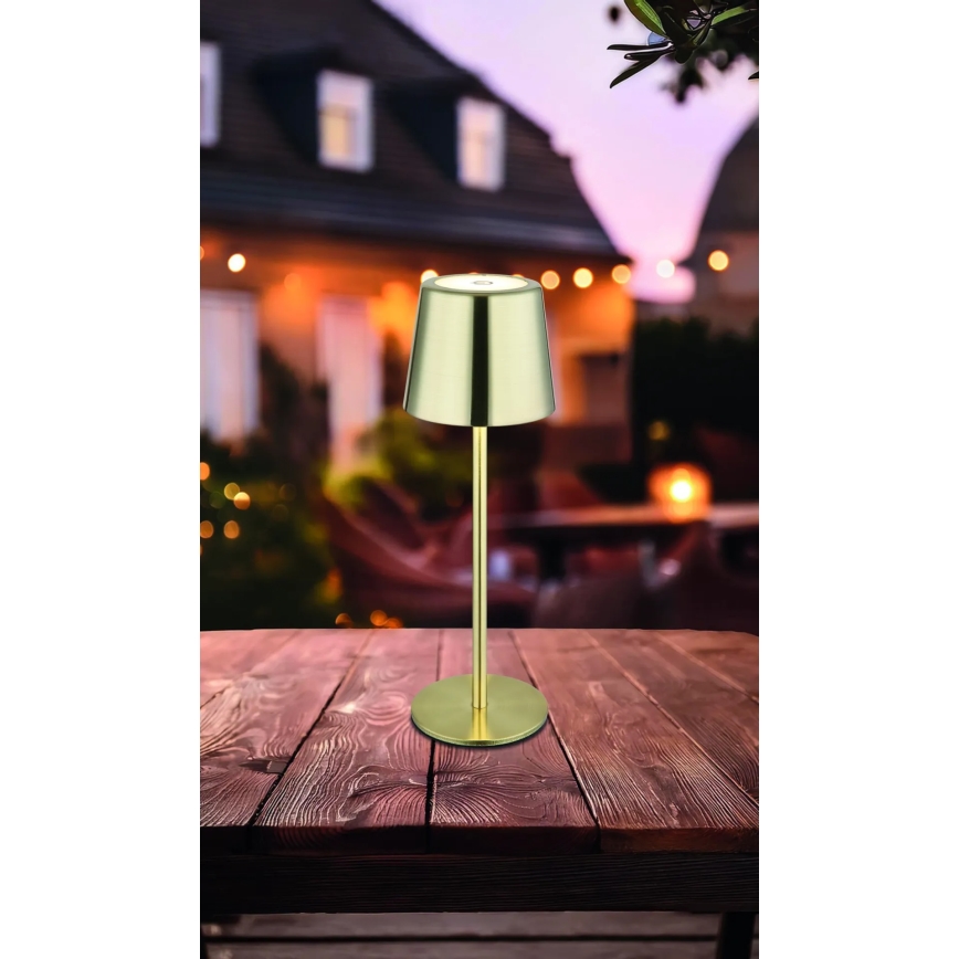 Globo - LED dimmbare Touch-Tischlampe, wiederaufladbar, LED/2W/3,7V 3000/4000/6000K 2200 mAh, goldfarben