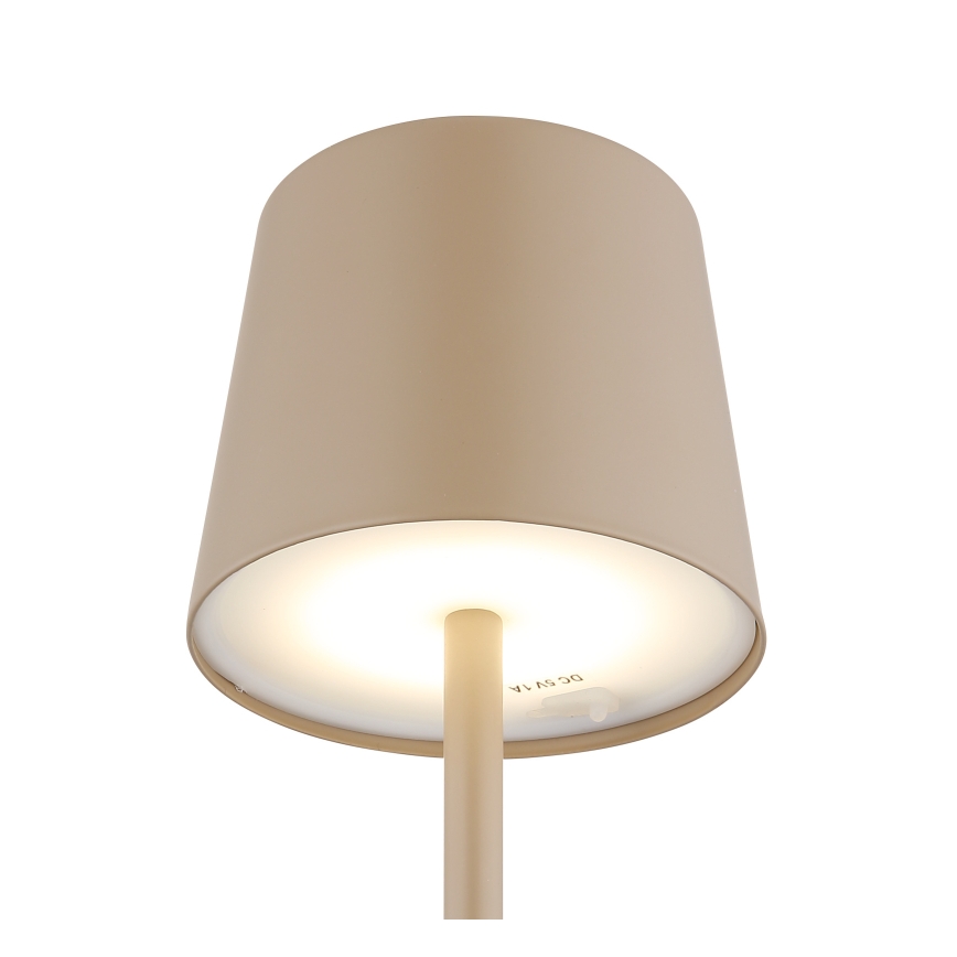 Globo - LED dimmbare Outdoor-Tischlampe mit Touch-Steuerung LED/2W/5V 3000/4000/6000K 2200 mAh IP44 cremefarben