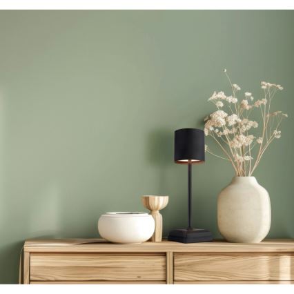 Globo - Dimmbare LED-Tischlampe mit Touch-Bedienung und Akku, 1,5 W/5 V, 2200 mAh, schwarz