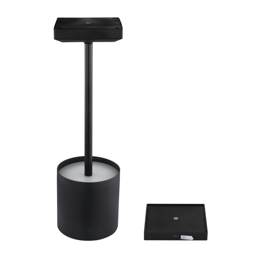 Globo - Dimmbare LED-Tischlampe mit Touch-Bedienung und Akku, 1,5 W/5 V, 2200 mAh, schwarz