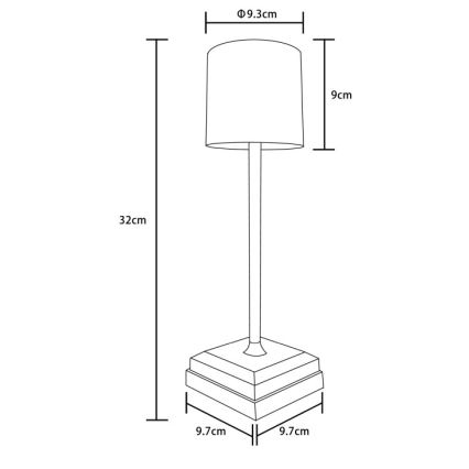 Globo - Dimmbare LED-Tischlampe mit Touch-Bedienung und Akku, 1,5 W/5 V, 2200 mAh, schwarz