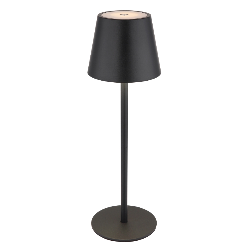 Globo - LED, dimmbar, mit Touch-Bedienung, wiederaufladbare Außen-Tischlampe 3-in-1 LED/3W/5V 3000/4000/5000K IP54 1800 mAh schwarz