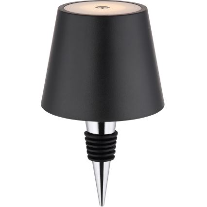 Globo - LED, dimmbar, mit Touch-Bedienung, wiederaufladbare Außen-Tischlampe 3-in-1 LED/3W/5V 3000/4000/5000K IP54 1800 mAh schwarz
