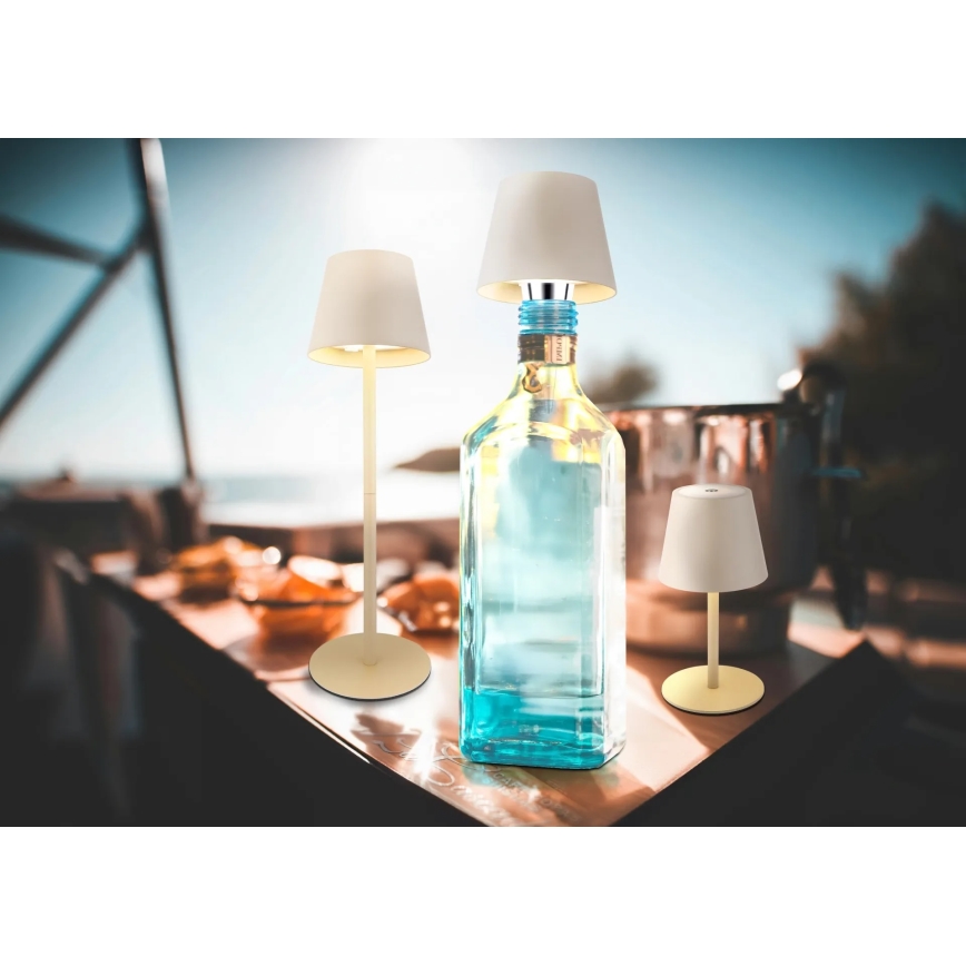 Globo - 3-in-1 wiederaufladbare LED-Tischlampe für den Außenbereich, dimmbar, mit Touch-Bedienung, LED/3W/5V, 3000/4000/5000K, IP54, 1800 mAh