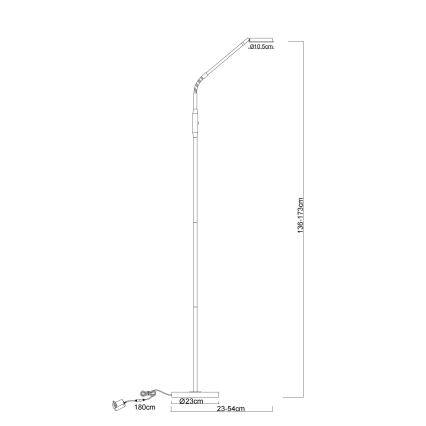 Globo - Dimmbare Touch-Stehlampe LED/6,5W/230V 2700/3350/4000K mattchrom