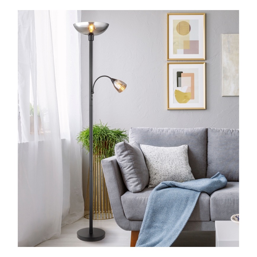 Globo - Stehleuchte 1xE27/60W/230V + 1xE14/40W