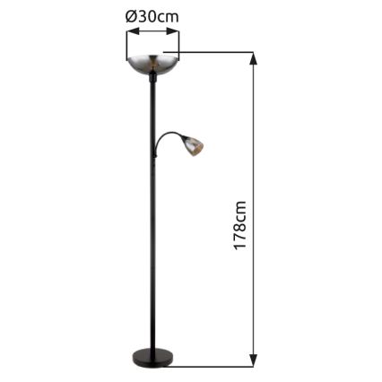Globo - Stehleuchte 1xE27/60W/230V + 1xE14/40W