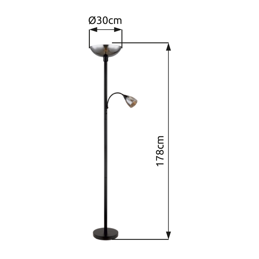 Globo - Stehleuchte 1xE27/60W/230V + 1xE14/40W