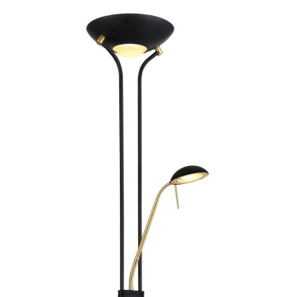 Globo - LED dimmbare Stehlampe LED/20W/230V + LED/5,5W 3000K schwarz/gold