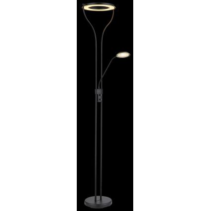 Globo - dimmbare LED-Stehleuchte LED/20W/230V + LED/4W 3000K schwarz