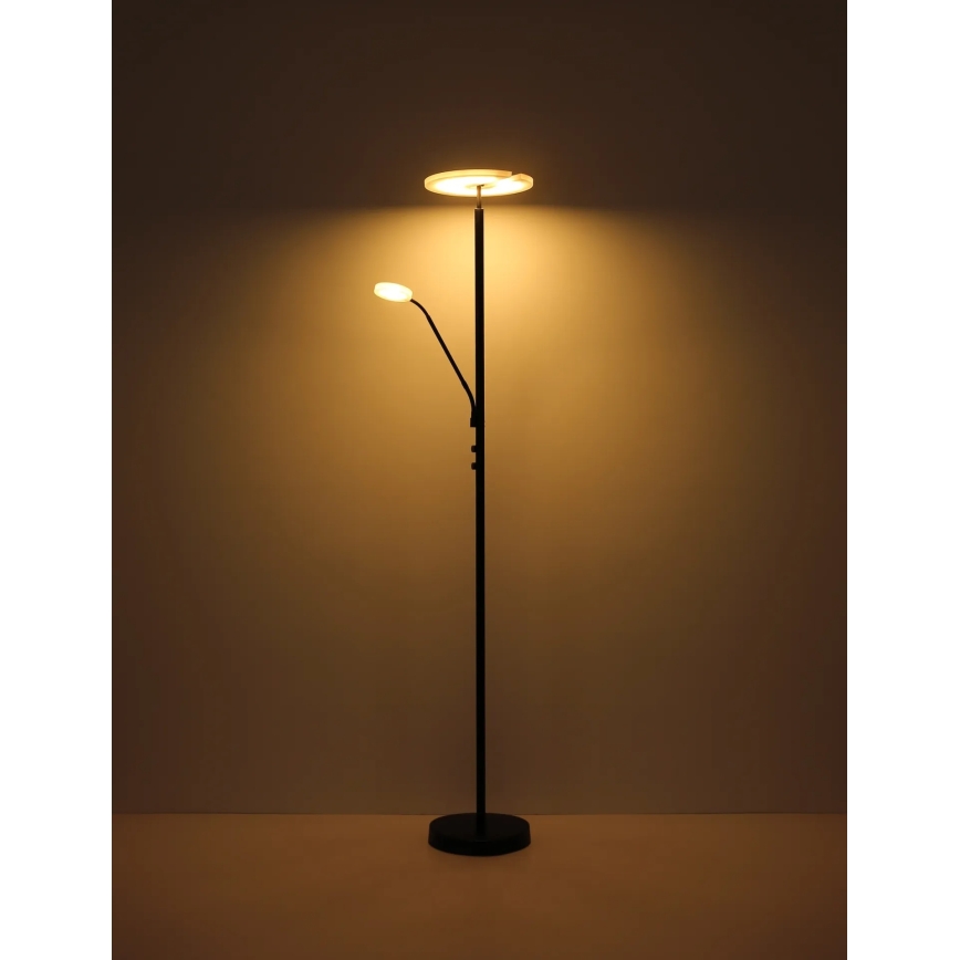 Globo - dimmbare LED-Stehleuchte LED/28W/230V + LED/5W 3000K schwarz