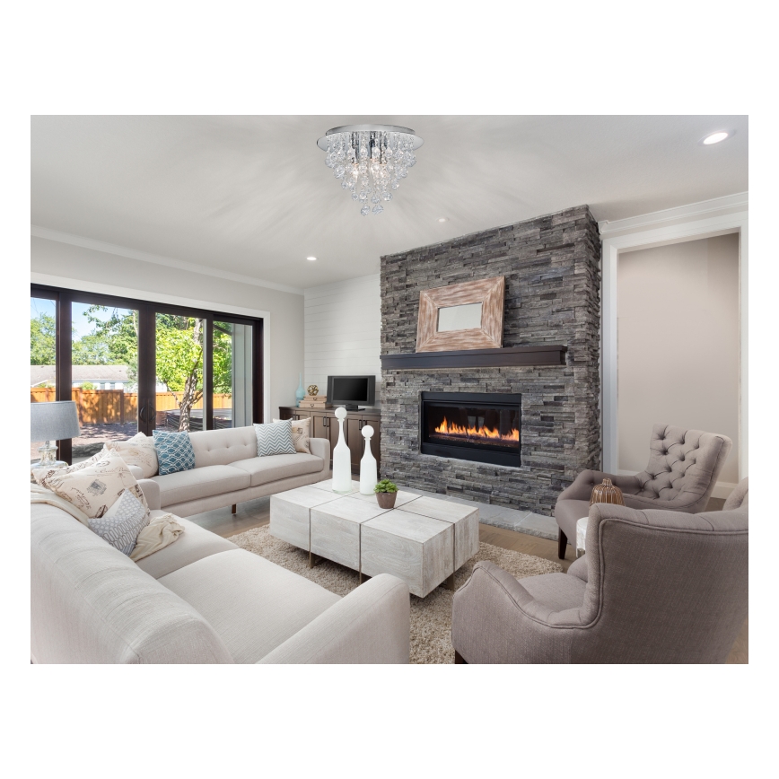 Globo - Deckenleuchte 3xE14/40W/230V d 38 cm glänzendes Chrom