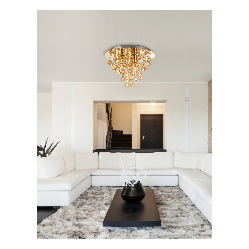 Globo - Deckenleuchte 3xE14/40W/230V d 38 cm golden