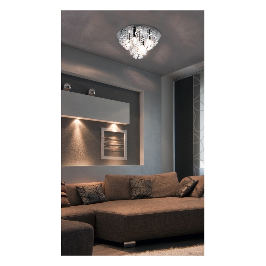 Globo - Deckenleuchte 5xE14/40W/230V d 46 cm glänzendes Chrom