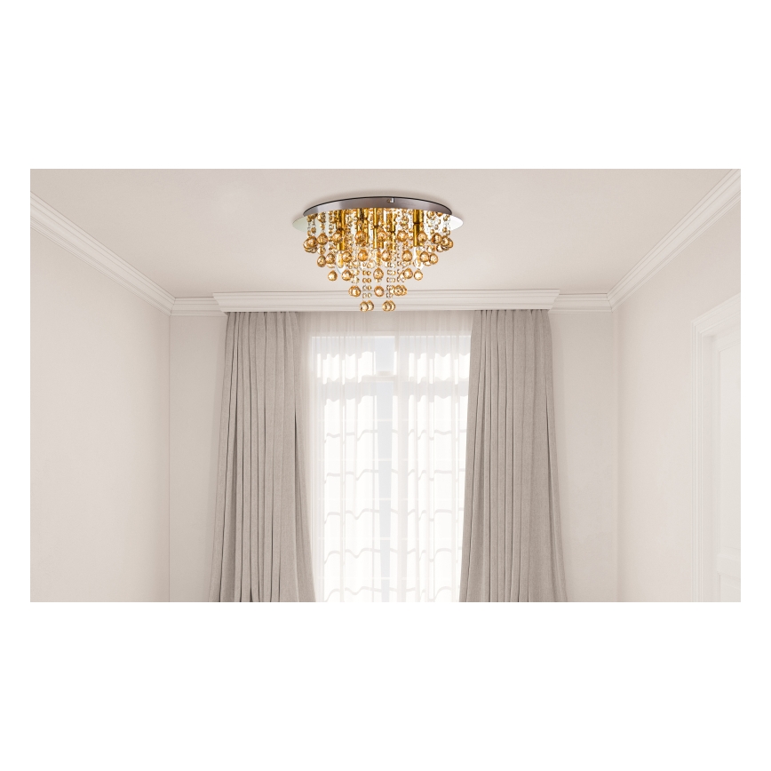 Globo - Deckenleuchte 5xE14/40W/230V d 46 cm golden