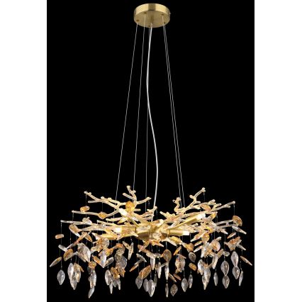 Globo - Kronleuchter an Aufhängung 8xG9/8W/230V d 61 cm golden