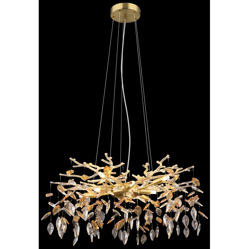 Globo - Kronleuchter an Aufhängung 8xG9/8W/230V d 61 cm golden