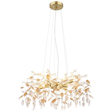 Globo - Kronleuchter an Aufhängung 8xG9/8W/230V d 61 cm golden