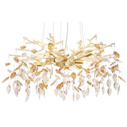 Globo - Kronleuchter an Aufhängung 8xG9/8W/230V d 61 cm golden