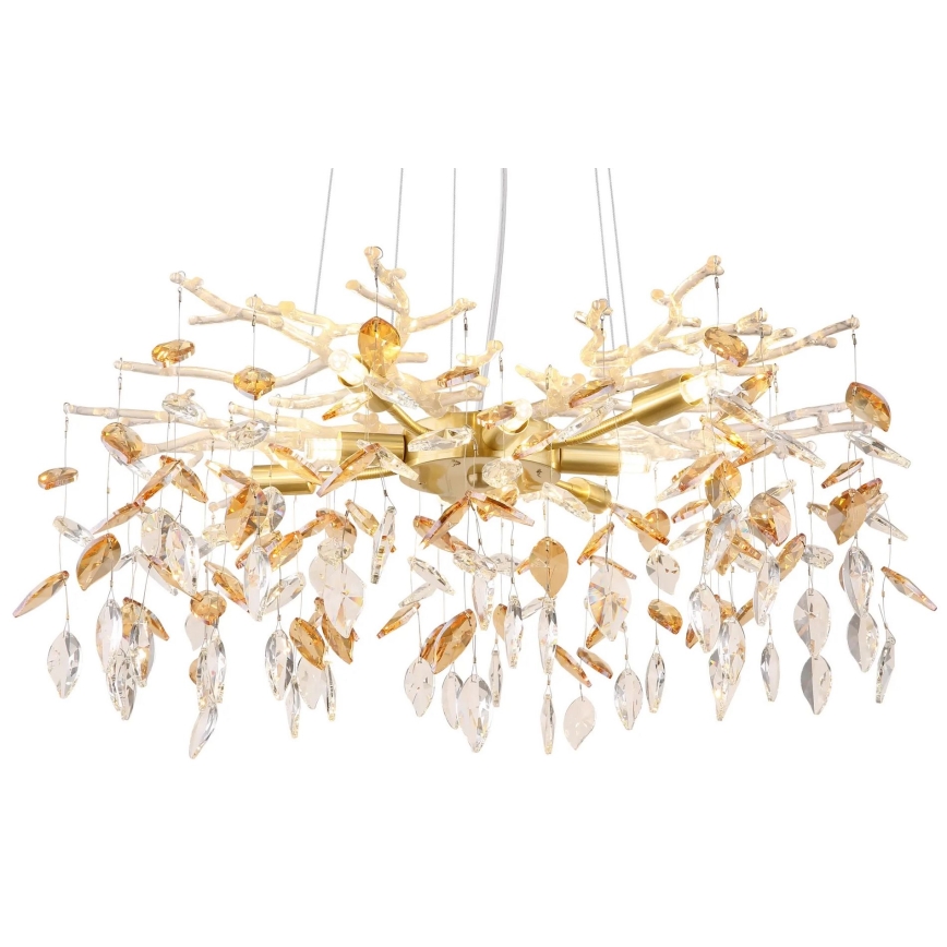 Globo - Kronleuchter an Aufhängung 8xG9/8W/230V d 61 cm golden