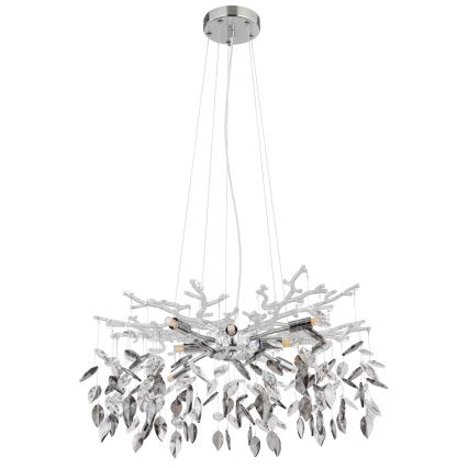 Globo - Kronleuchter an Aufhängung 8xG9/8W/230V d 61 cm glänzendes Chrom