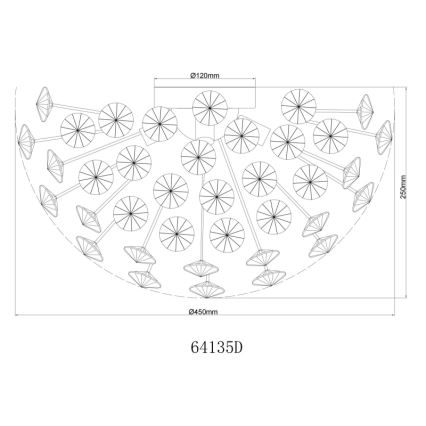 Globo - LED-Deckenleuchte 4xG9/3,5W/230V d 45 cm golden