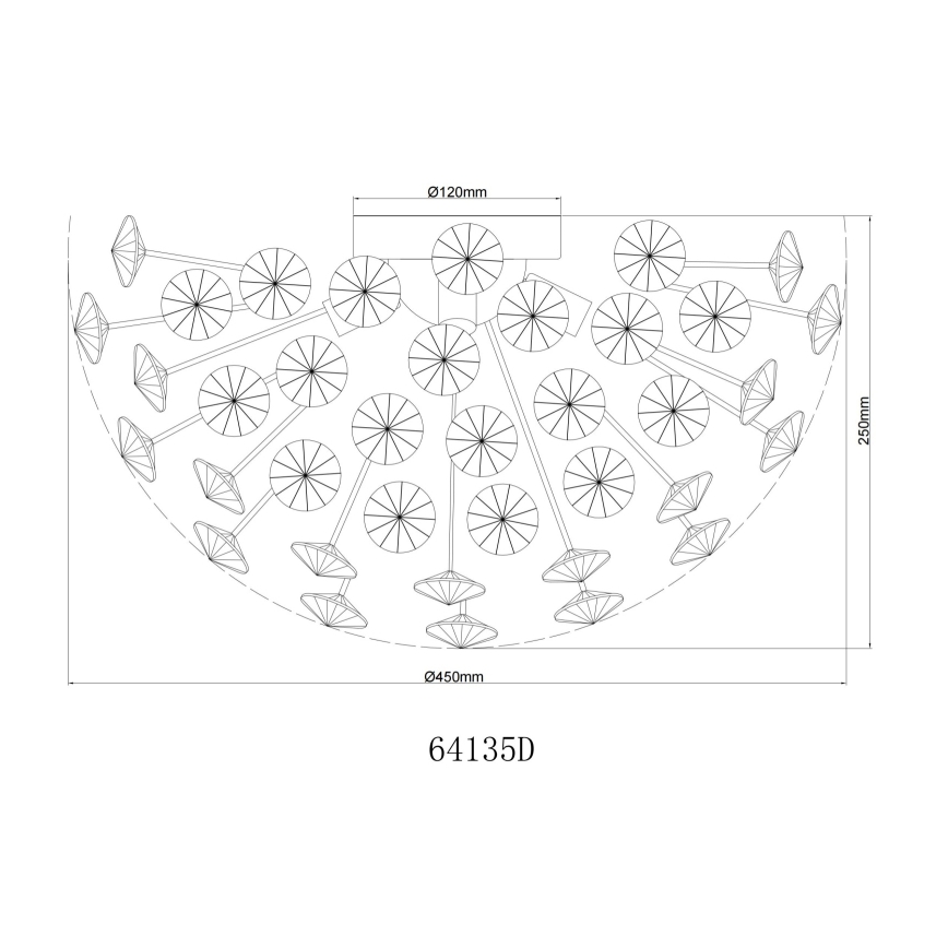 Globo - LED-Deckenleuchte 4xG9/3,5W/230V d 45 cm golden