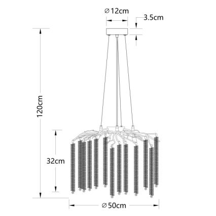 Globo - LED-Pendelleuchte an Drahtseil 6xG9/8W/230V