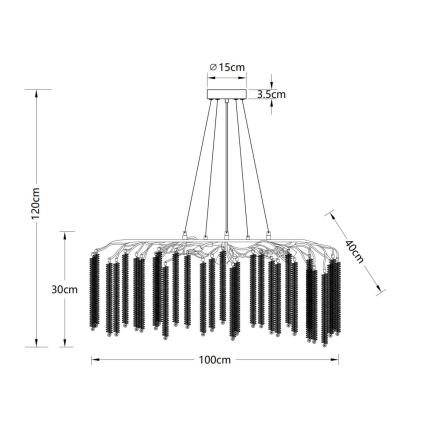 Globo - Pendelleuchte an Kabel 9xG9/8W/230V