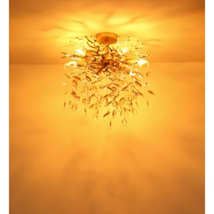 Globo - Kronleuchter an Stange 6xE14/40W/230V goldfarben