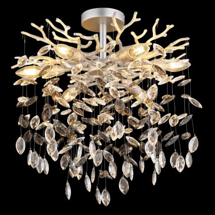 Globo - Pendelleuchte mit Stange 6xE14/40W/230V silber