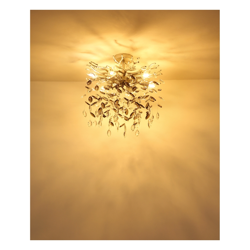 Globo - Pendelleuchte mit Stange 6xE14/40W/230V silber