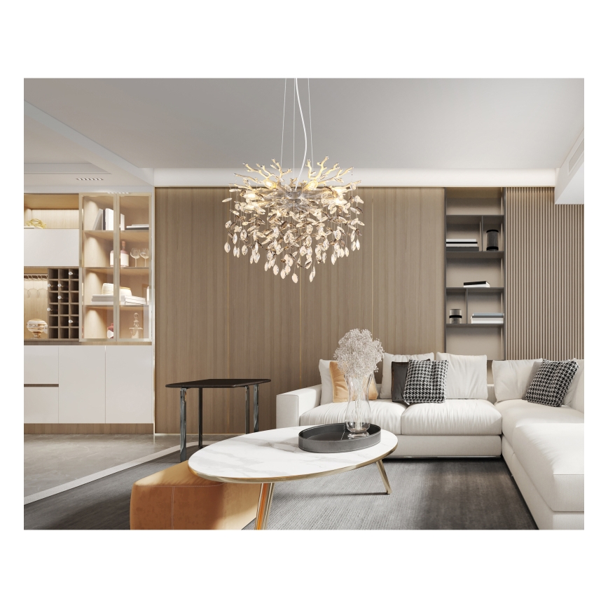 Globo - Hängeleuchte an Kabel 8xE14/40W/230V silber