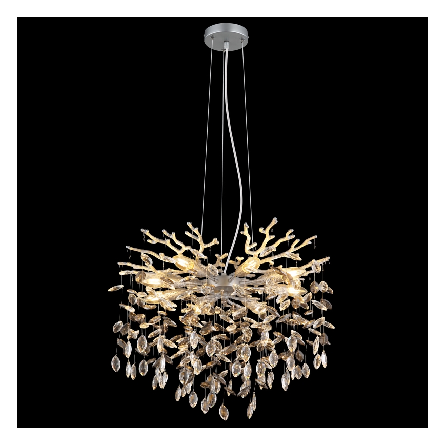 Globo - Hängeleuchte an Kabel 8xE14/40W/230V silber