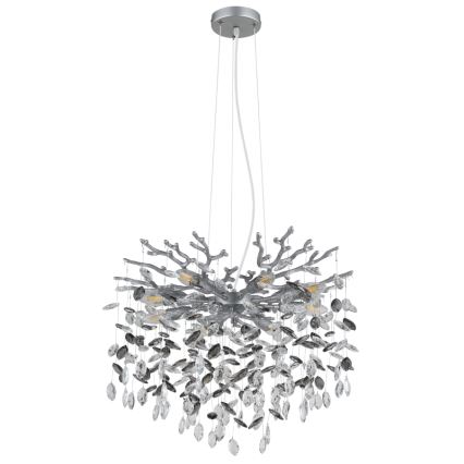 Globo - Hängeleuchte an Kabel 8xE14/40W/230V silber