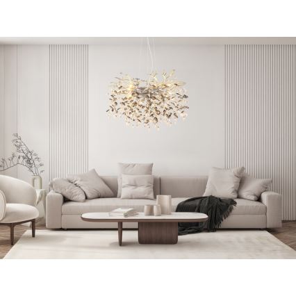Globo - Pendelleuchte an Kabel 10xE14/40W/230V silber
