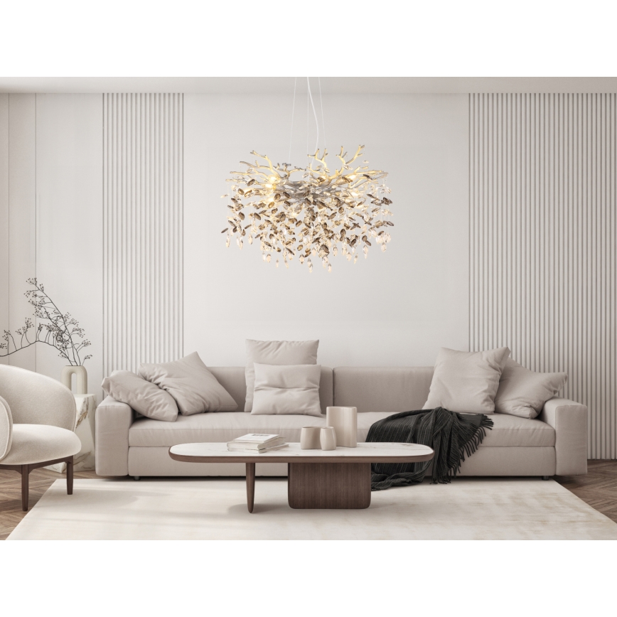 Globo - Pendelleuchte an Kabel 10xE14/40W/230V silber