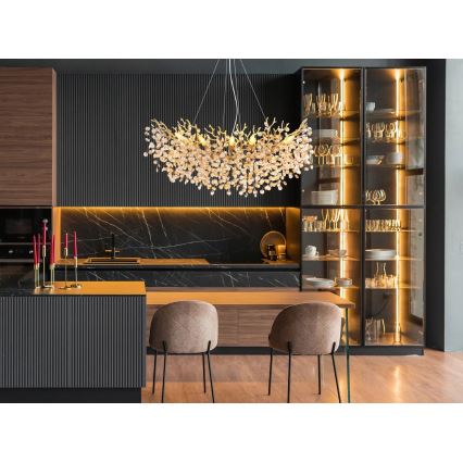 Globo - Pendelleuchte mit Kabelaufhängung 10xE14/40W/230V goldfarben