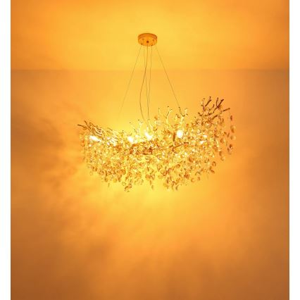 Globo - Pendelleuchte mit Kabelaufhängung 10xE14/40W/230V goldfarben