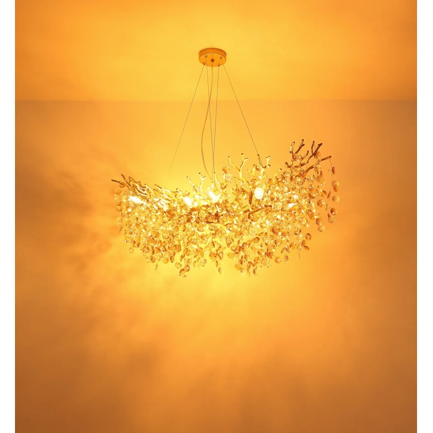 Globo - Pendelleuchte mit Kabelaufhängung 10xE14/40W/230V goldfarben