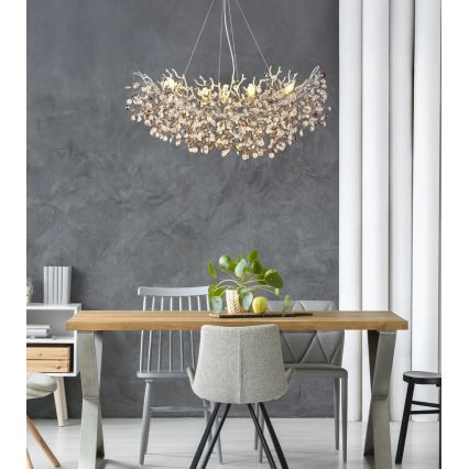 Globo - Kronleuchter an Kabel, 10xE14/40W/230V, silber