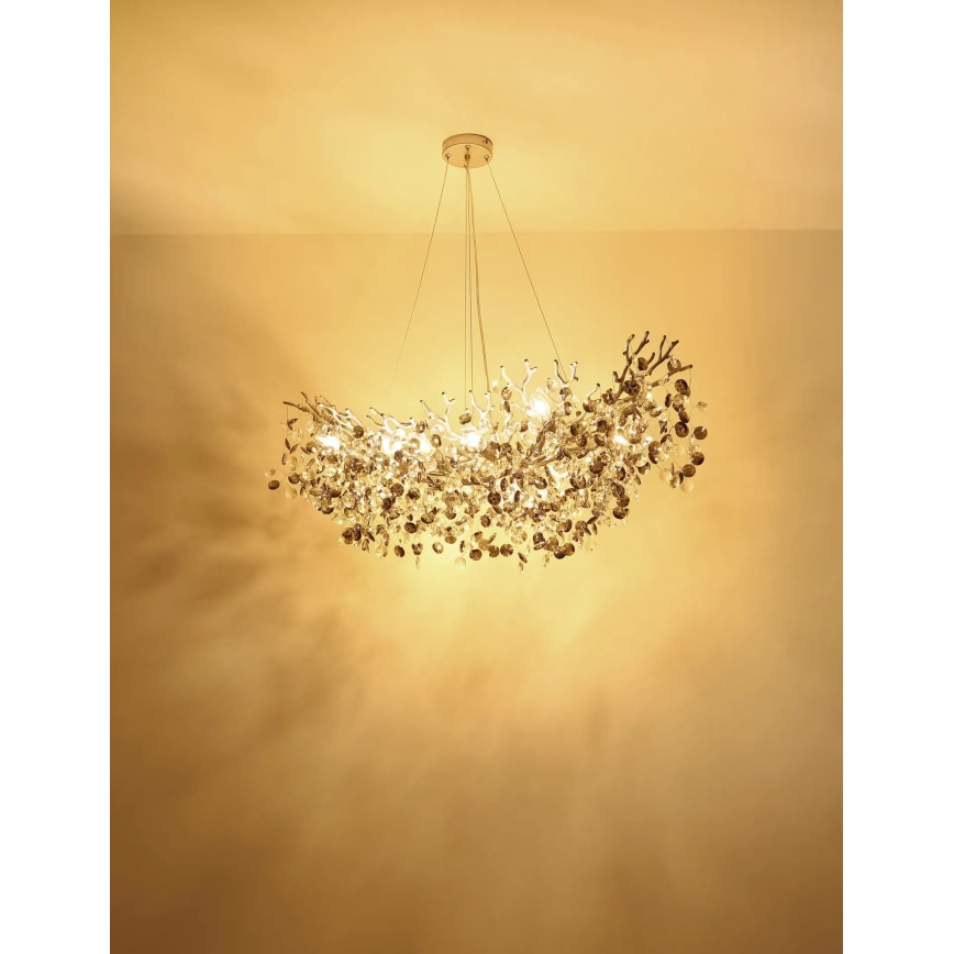 Globo - Kronleuchter an Kabel, 10xE14/40W/230V, silber