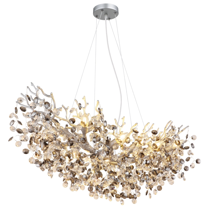 Globo - Kronleuchter an Kabel, 10xE14/40W/230V, silber