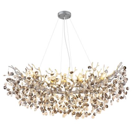 Globo - Kronleuchter an Kabel, 10xE14/40W/230V, silber