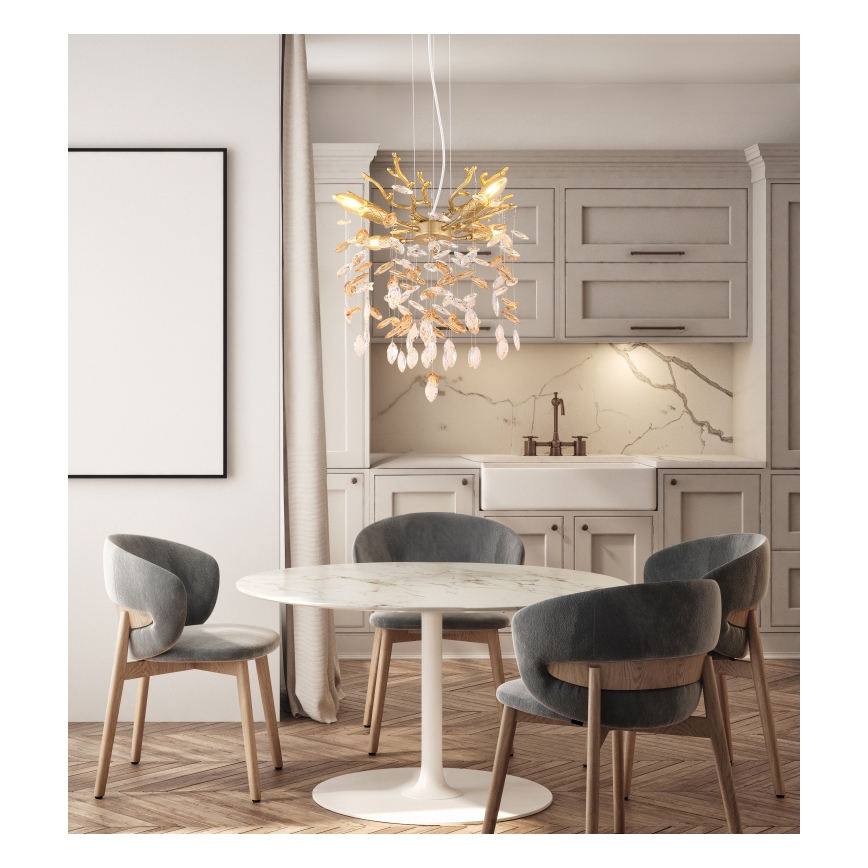 Globo - Hängeleuchte an Kabel 4xE14/40W/230V goldfarben