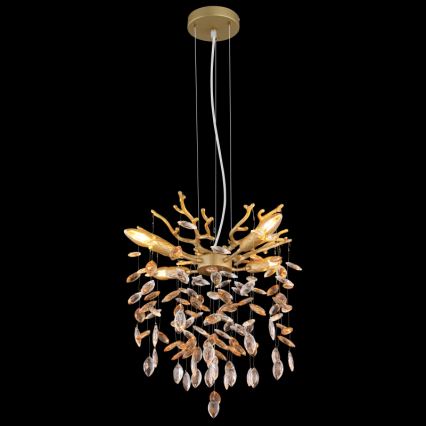 Globo - Hängeleuchte an Kabel 4xE14/40W/230V goldfarben